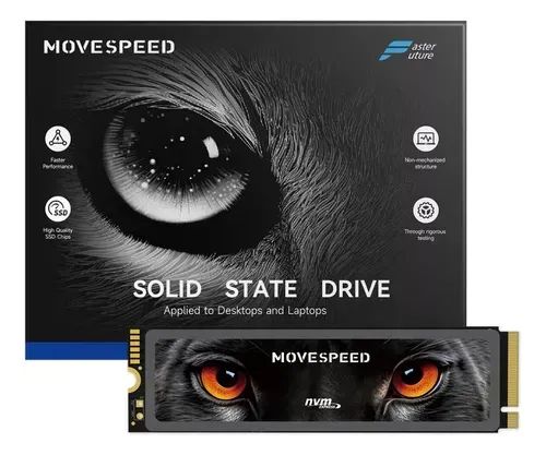 SSD NVME Movespeed Black Panther 1tb 7450mbps Pcie 4.0 c/ dissipador ideal p/ PS5 Lacrado!