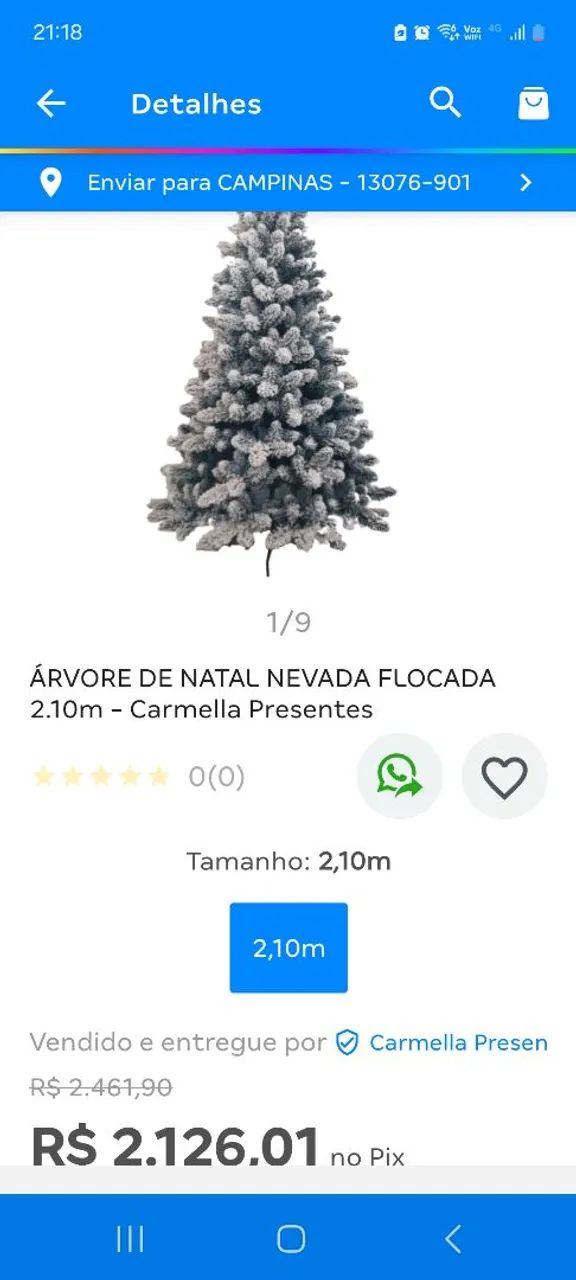 Árvore de Natal Flocada 2,10 mt - Foto 3