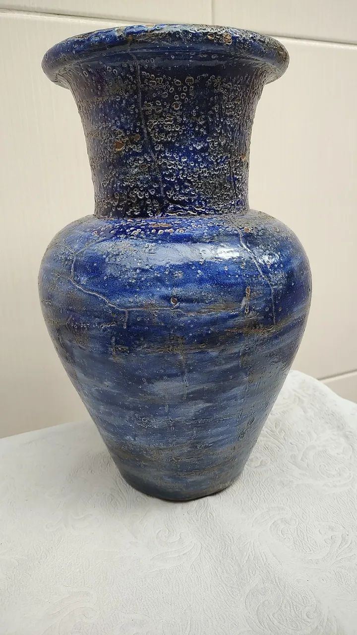 Vaso decorativo azul artesanal - Foto 5