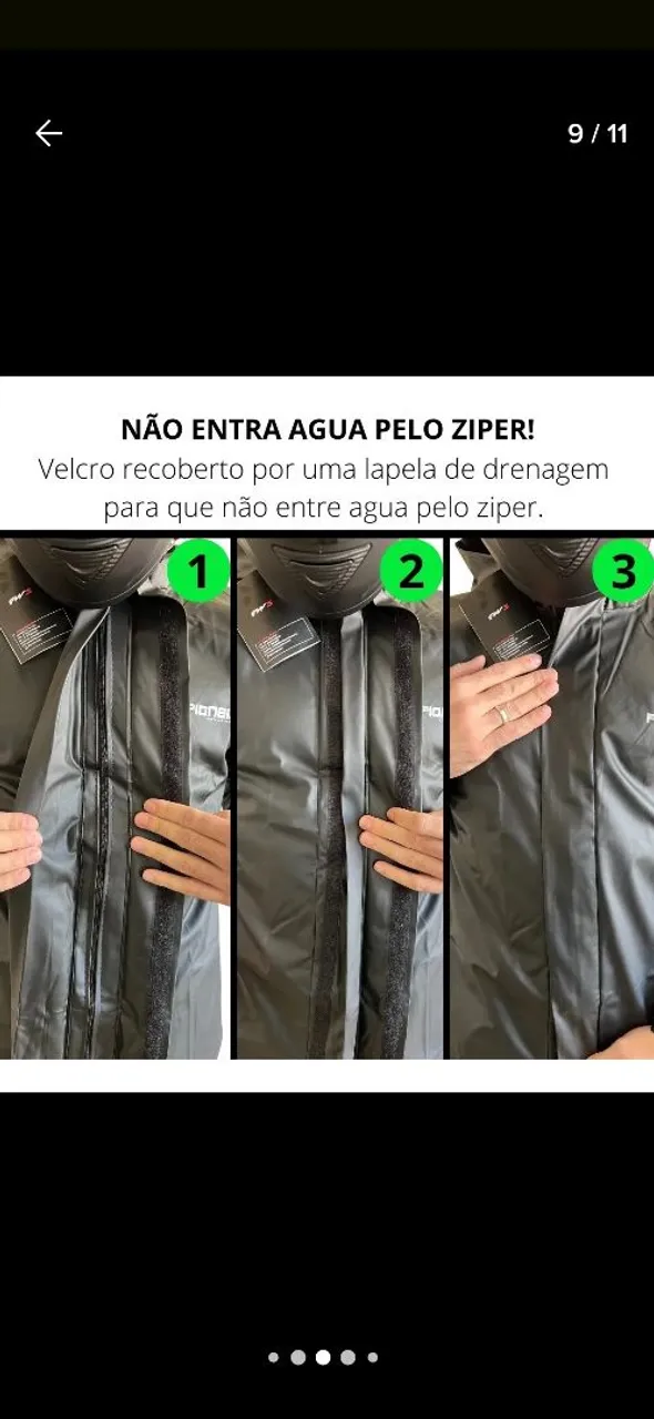 Conjunto Impermeável para motociclistas Zíper Anti-água