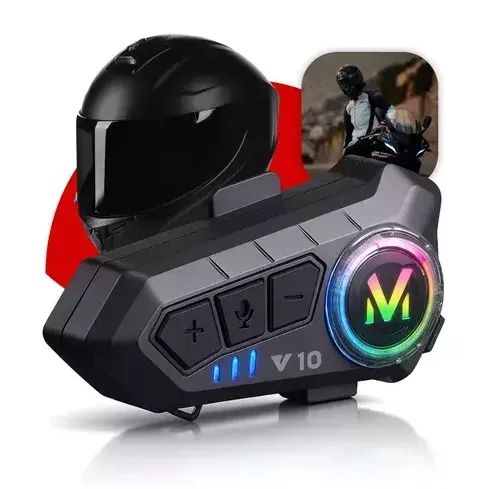 Intercomunicador Bluetooth para Capacete de Moto V10 com Microfone