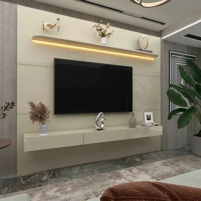 Home Royal 2,19m Offwhite com Led 100% MDF