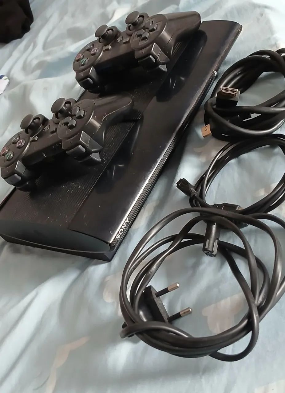 Playstation 3 Slim com 2 controles - Foto 2