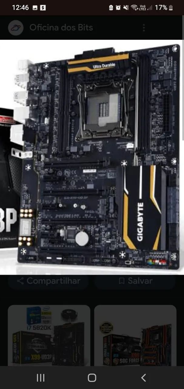 Placa-mãe Intel X99 Gigabyte GA-X99-UD4 LGA 2011-V3 DDR4