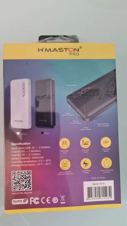 Power Bank H'MASTON PRO 10000mAh - Novo