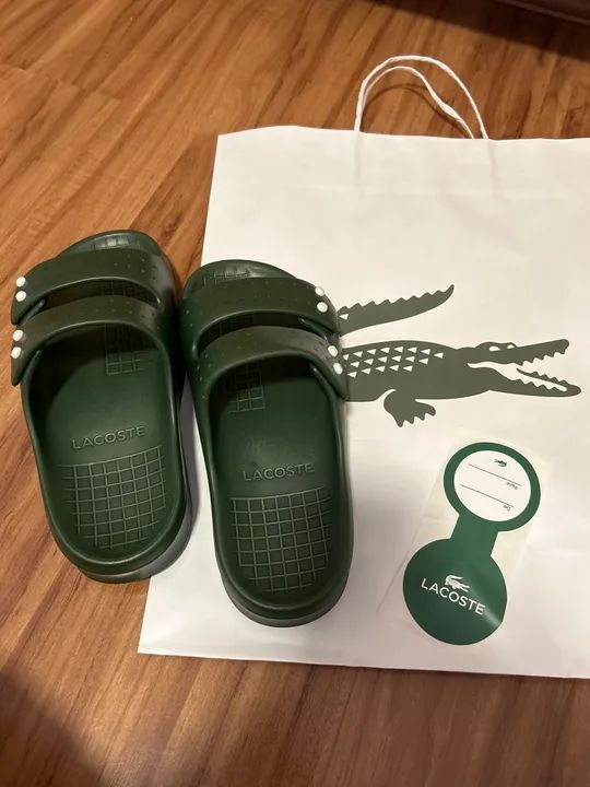 Chinelo Papete Lacoste Verde - Novo e Original  - Foto 4