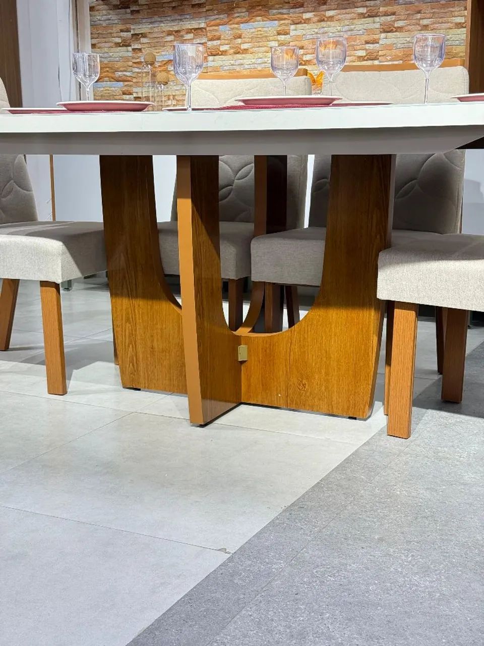 Mesa 6 cadeiras com vidro temperado 4mm - Foto 2