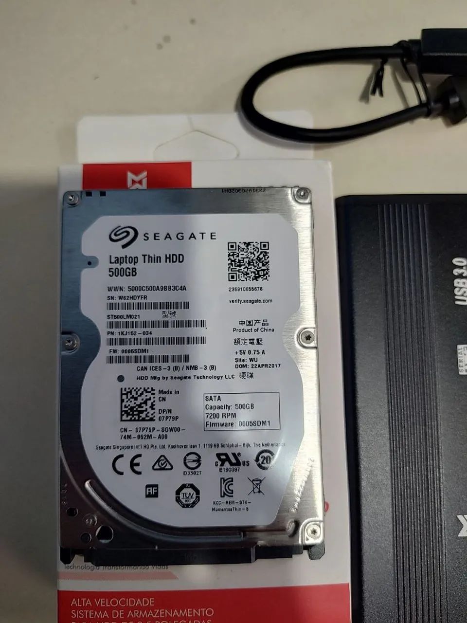 HD 500GB Seagate + Case + Cabo USB 3.0 JIAXI - Foto 3