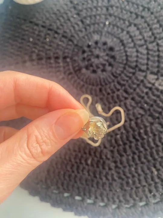 Colar de prata artesanal corrente com pedra dourada - Foto 2