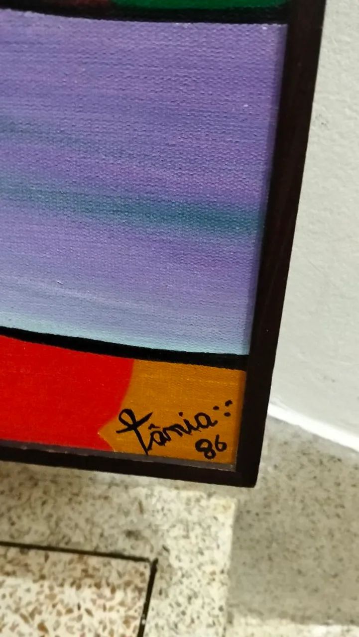 Kit com 2 Quadros Antigos Pintados a Óleo  - Foto 4