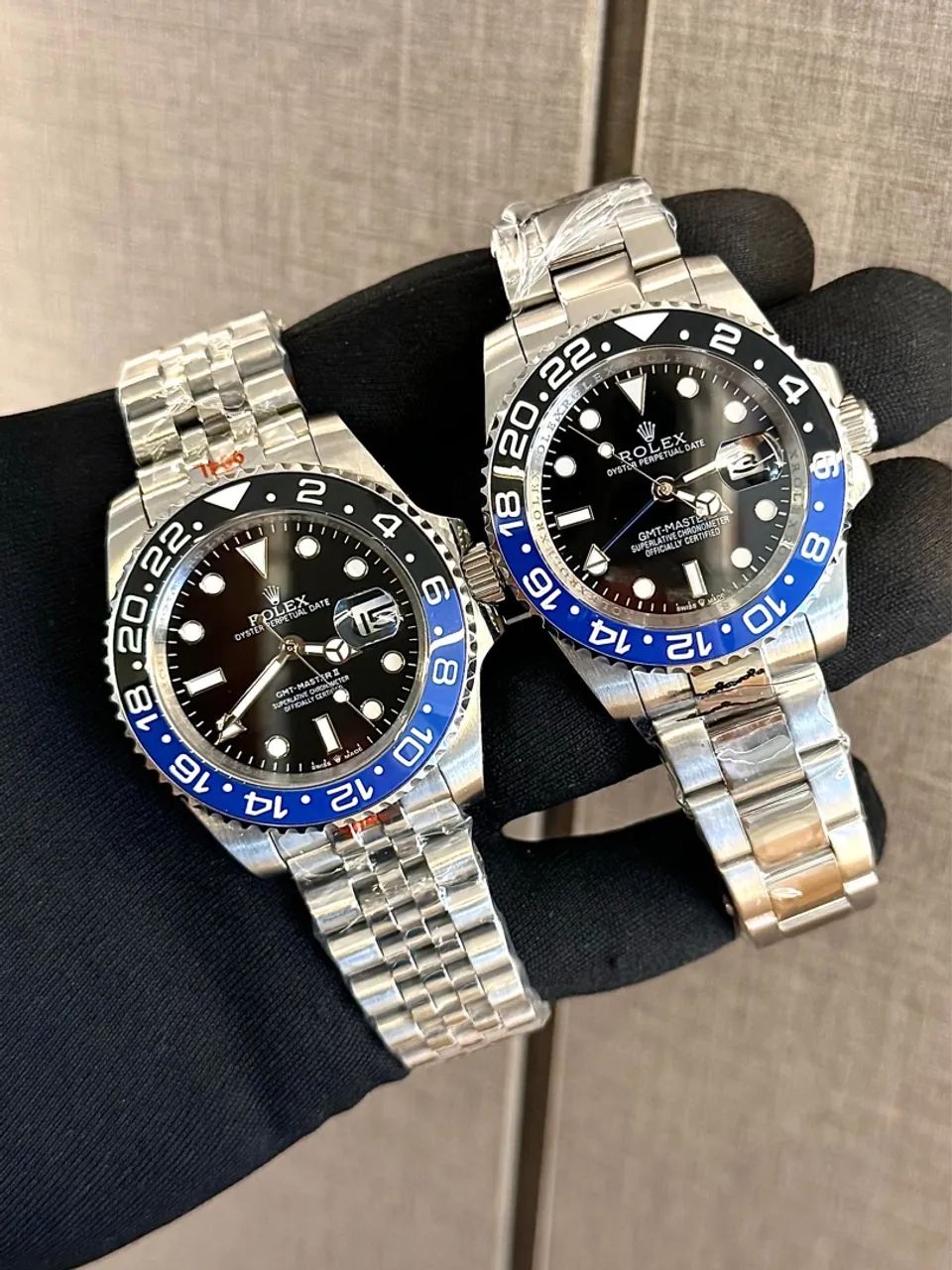 Relógios Rolex GMT-Master II Batman azul/preto