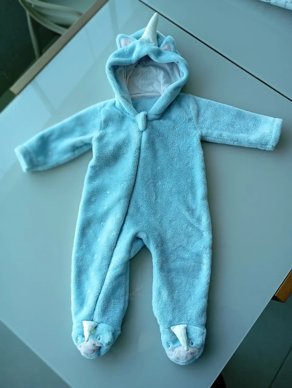 Macacão Unicórnio Azul Bebê