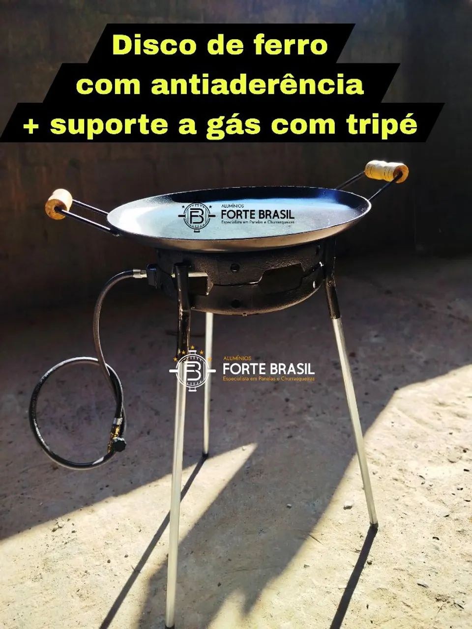 Disco / tacho de arado de ferro + base a gás  - Foto 3