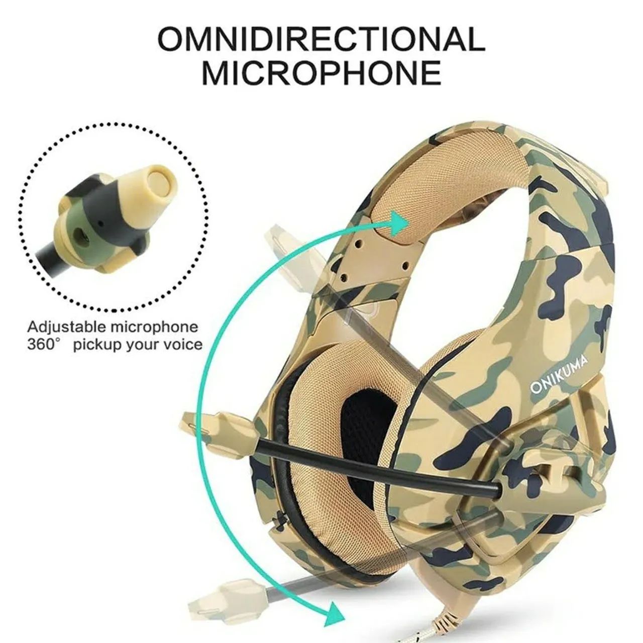 Headset Gamer Camuflado Profissional Para PS4 PC XBOX E CELULAR - Foto 3