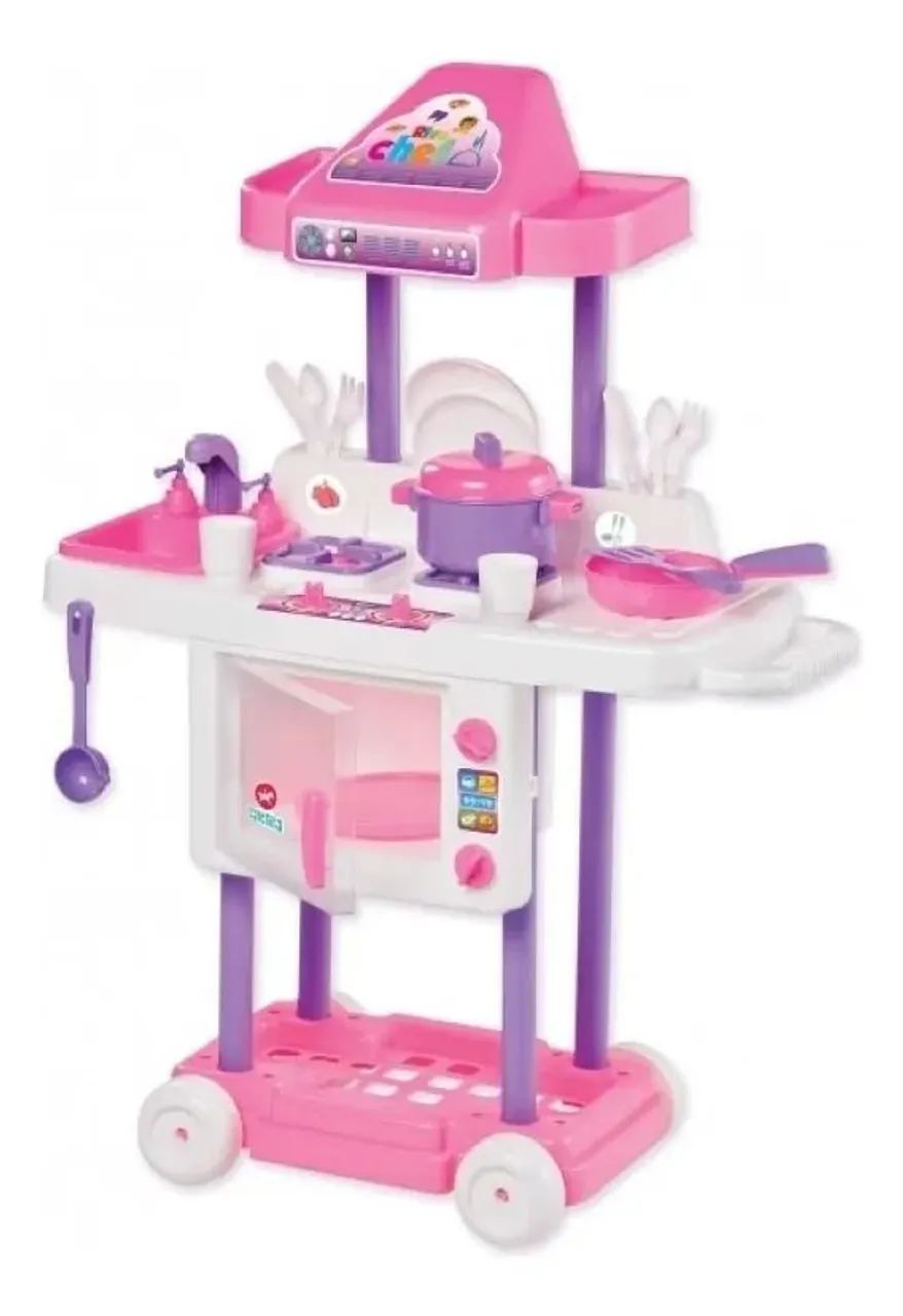 Cozinha Infantil Chef Rosa Completa