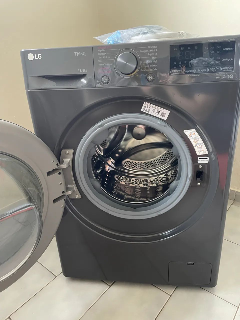 Lava e Seca LG VC4 13kg Smart com IA, Titanium, 127V. Seminova, sem avarias! - Foto 3