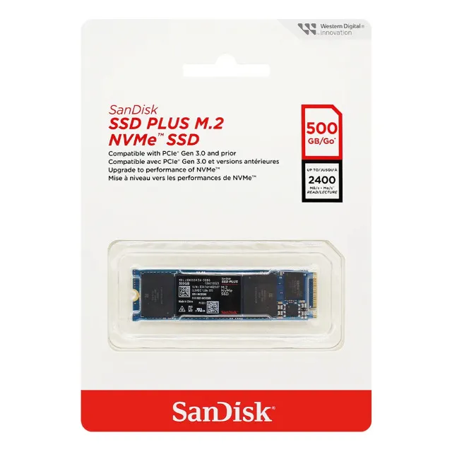 M2 NVME SanDisk Plus, 500 GB, PCle, Gen3, Original, Novo, Lacrado