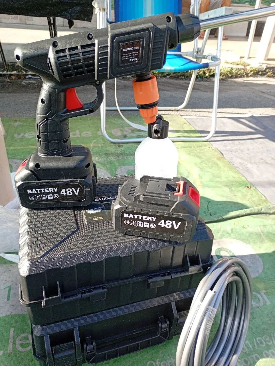 Lavadora portátil 2 baterias 48v com maleta e acessórios  - Foto 2