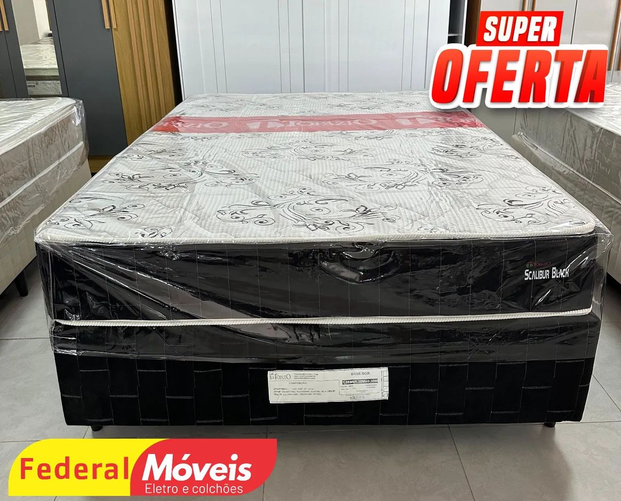 Cama Box 1,38m Casal Base e Colchão Nova - Entregamos