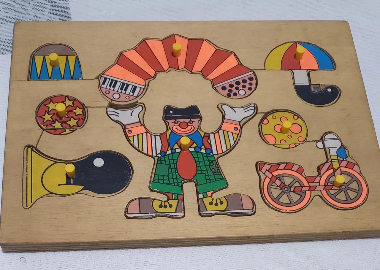 Quebra-cabeça de madeira infantil - Palhaço - Foto 2