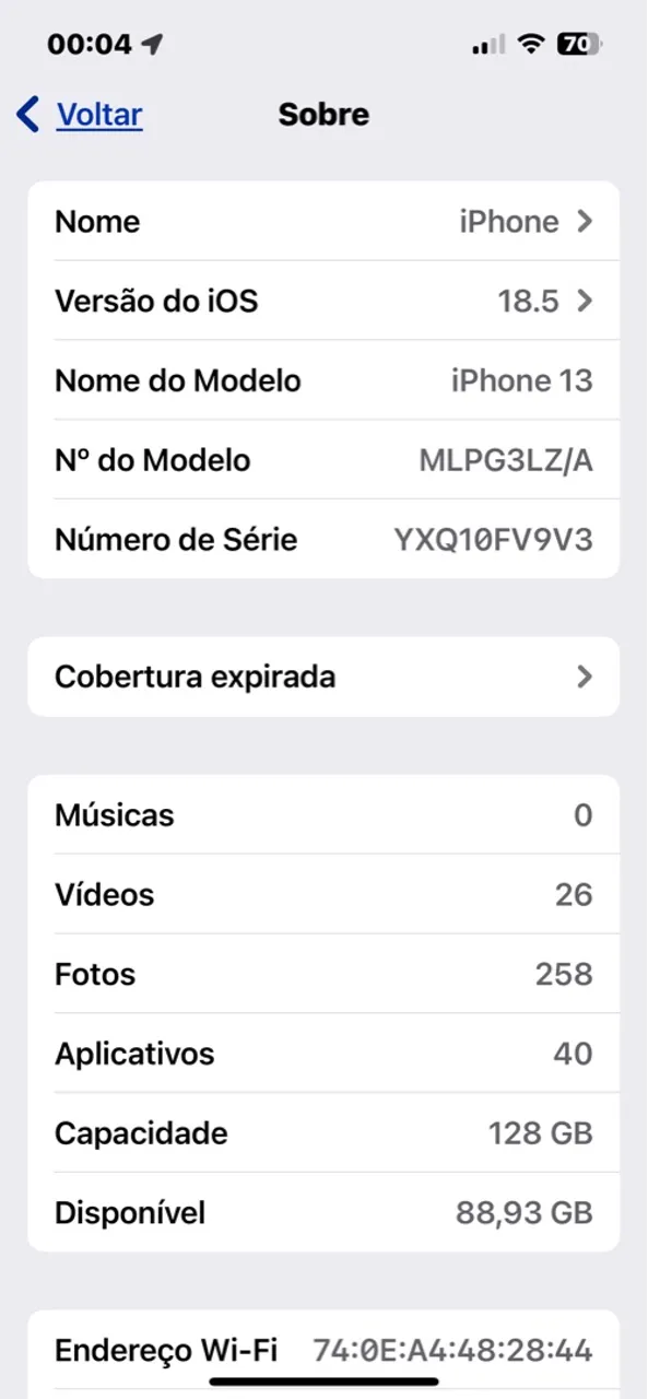Vendo um iPhone 13,128 gb com caixa e carregador