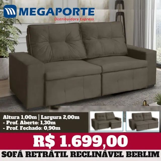 Sofá Retrátil e Reclinável 2 Lugares (Novo) Entrega Grátis!  - Foto 2