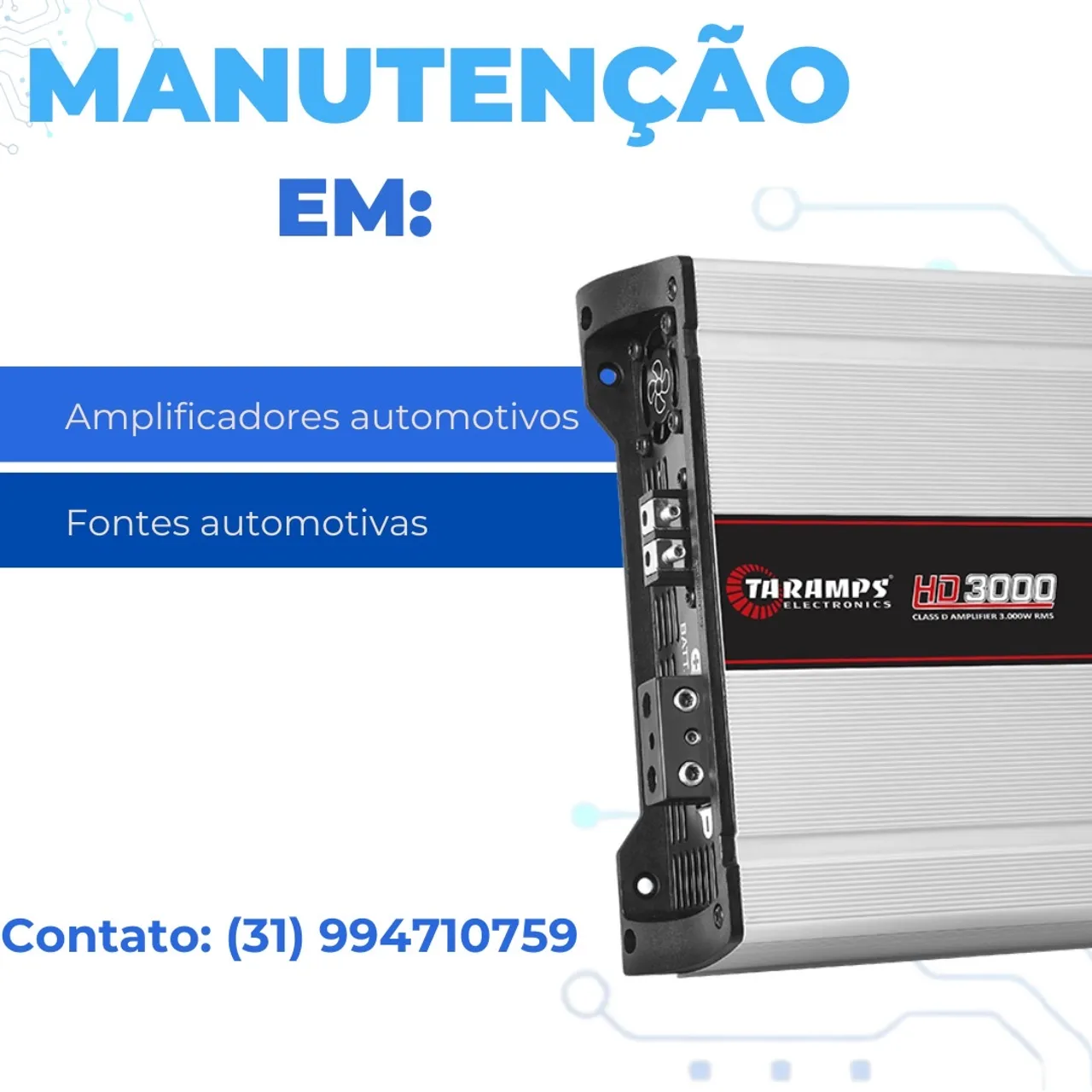 Manutenção em amplificadores automotivos