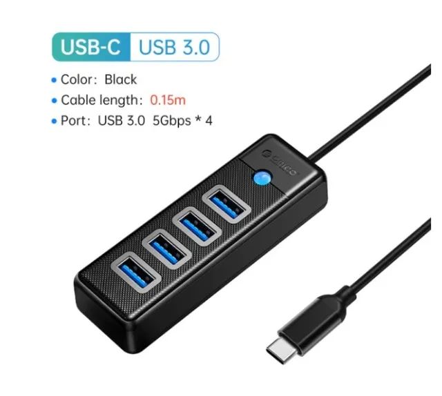 Hub Orico 3.0 5gbps de alta velocidade 4 portas