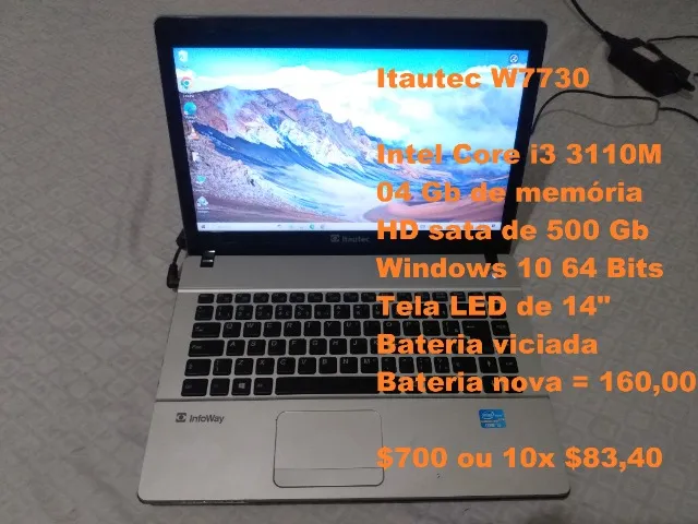 Promoção até Domingo Itautec W7730 QuadCore i3 4gb HD 500 Gb Win10 em até 10x no cartão