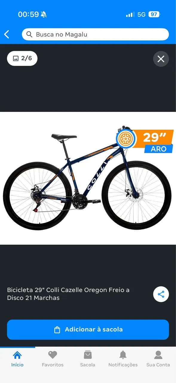 Bicicleta Colli Oregon - Aro 29 c/ 21 Marchas - Foto 2