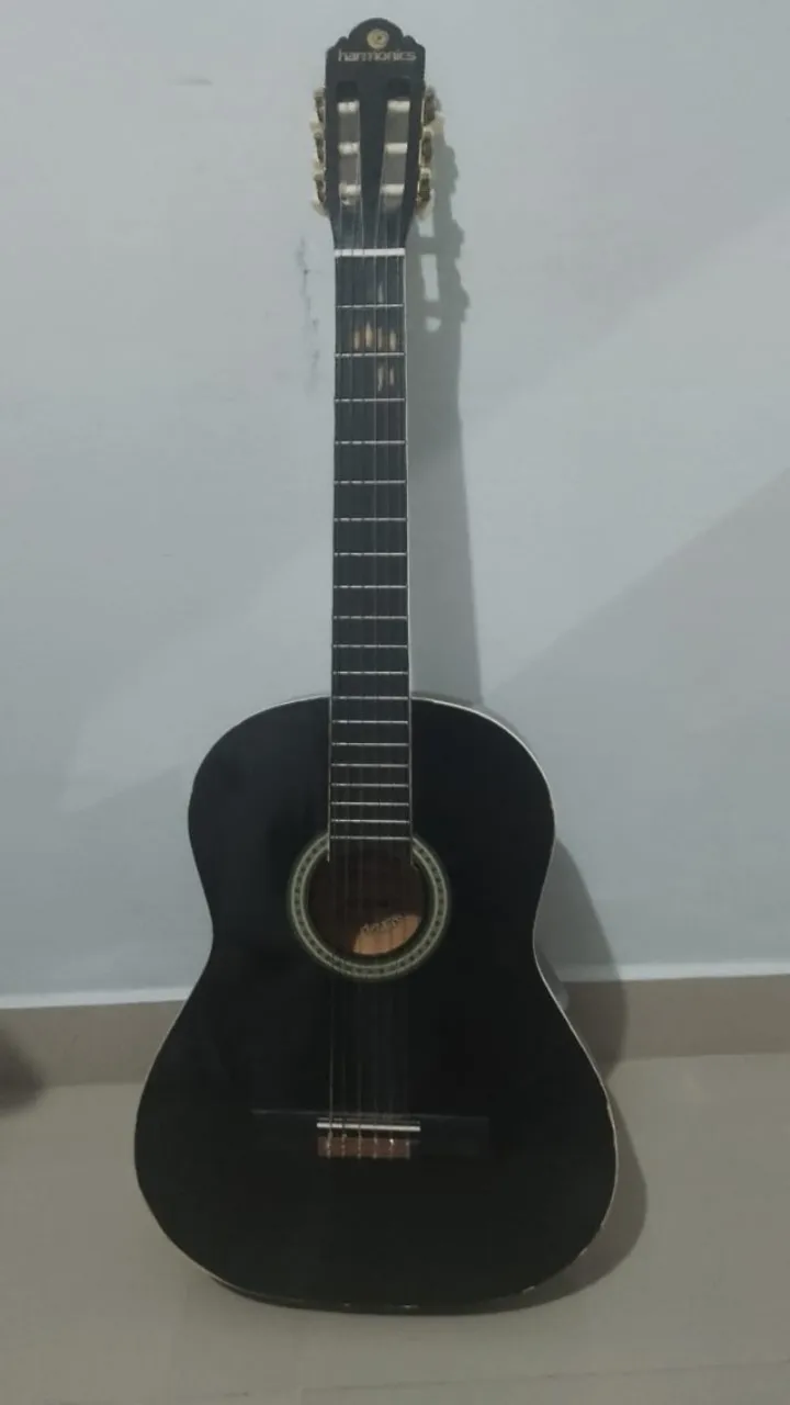 Violão Harmonics Nylon Preto ? Perfeito para Iniciantes! Pronto pra Tocar!