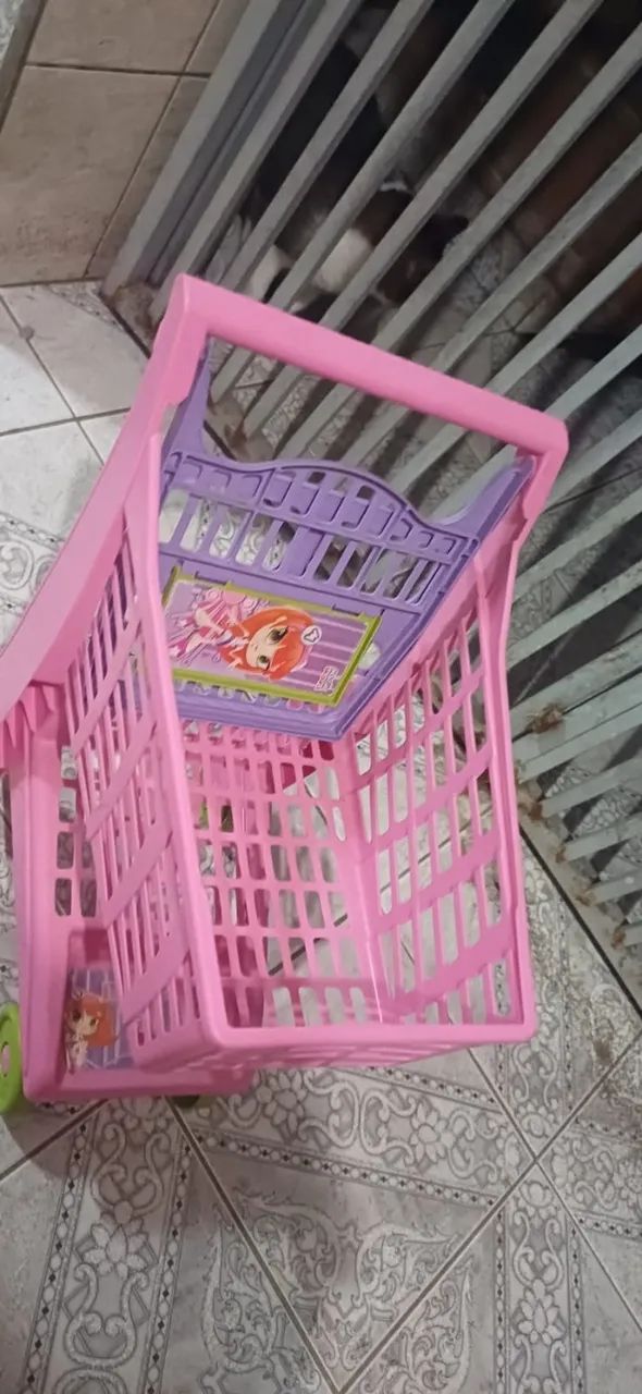 Carrinho de supermercado infantil rosa - Foto 3