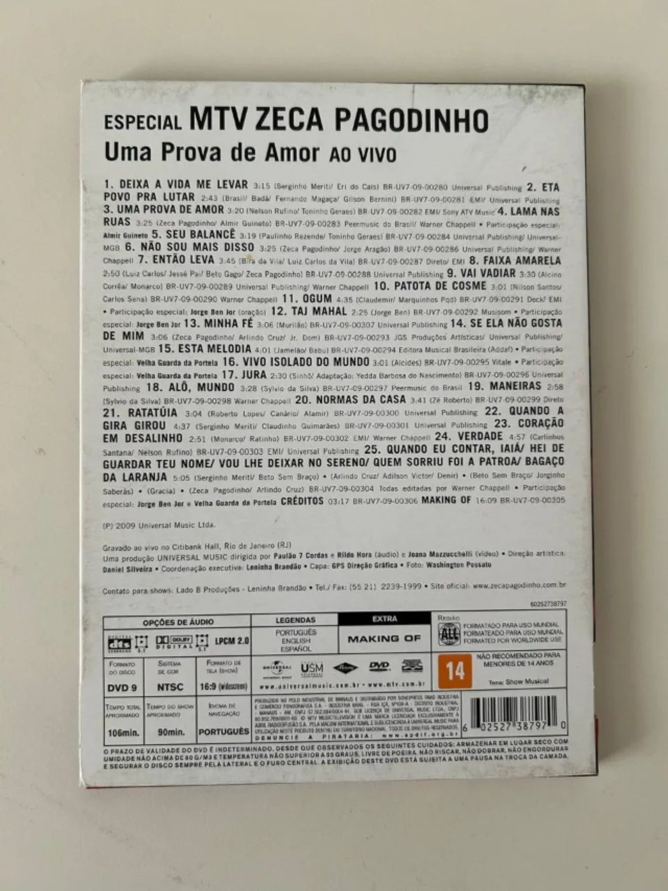 Zeca Pagodinho Uma Prova De Amor Especial Mtv Dvd  - Foto 2