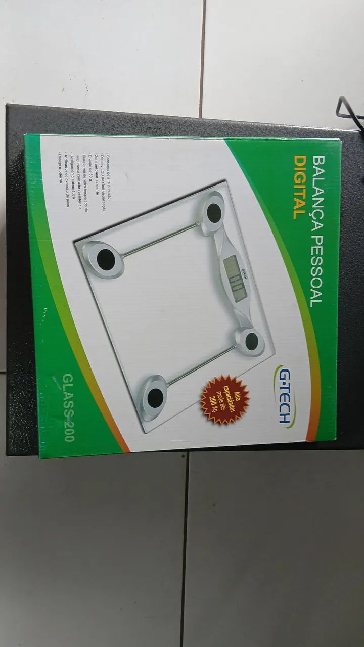 Balança Digital G-Tech Glass 200 - Nova na Caixa - R$ 125,00