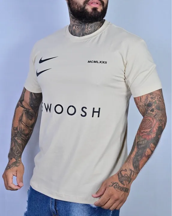 Camiseta Nike - Swoosh - Bege - Tamanho gg