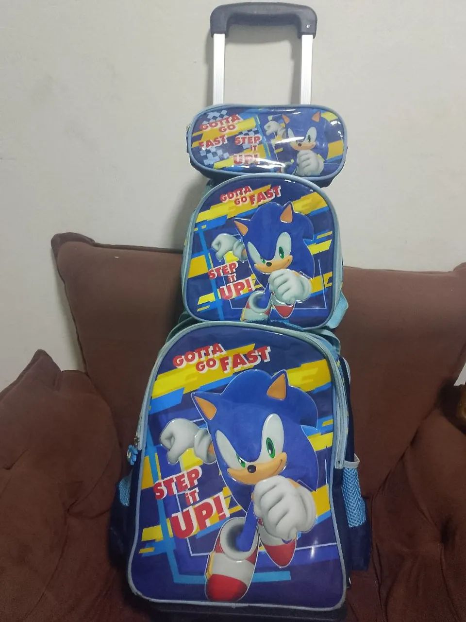 2Kit de bolsa escola com rodinhas 
