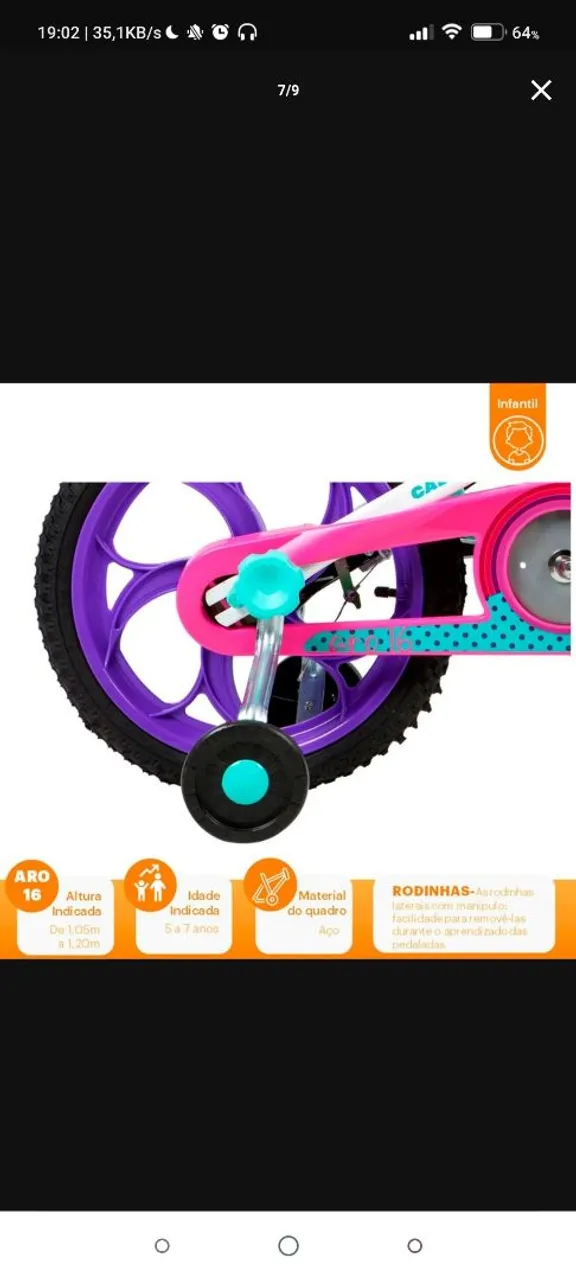 Bicicleta Infantil Aro 16 - Ideal para Crianças