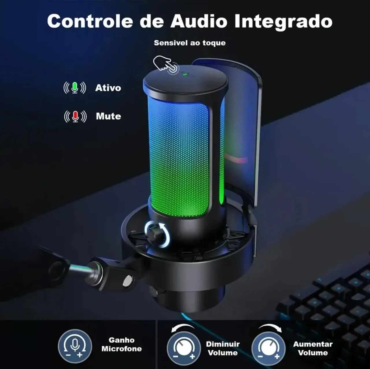 Microfone Fifine Ampligame A8 Condensador USB - Foto 4