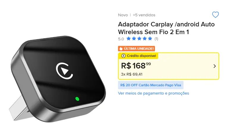 Adaptador Wireless CarPlay + Android Auto - Foto 4