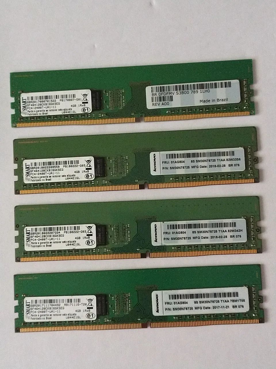 02 Memória Smart Lenovo DDR4   4+4= 8G.