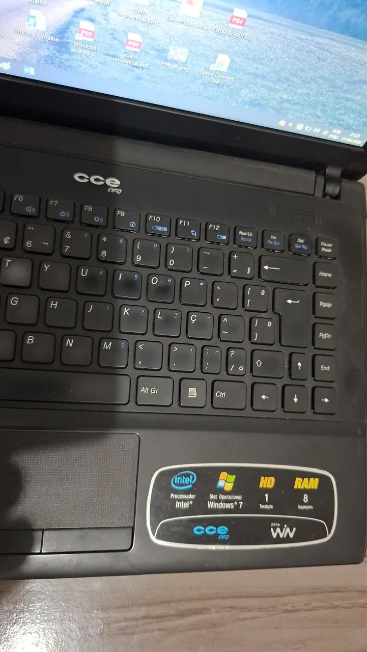 Notebook CCE Core I7 2670QM/8GB RAM/HD1TB/ DVD/Windows 10 Pro/ Linha Win - Foto 3