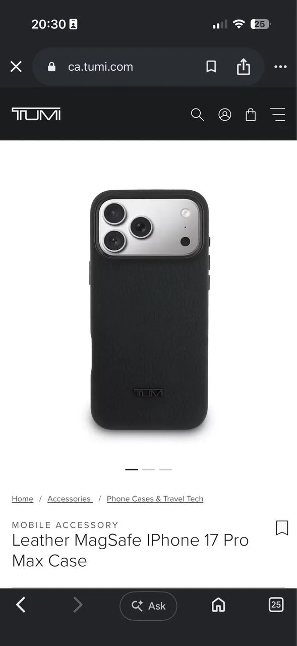 Capa TUMI iPhone 17 pro max 