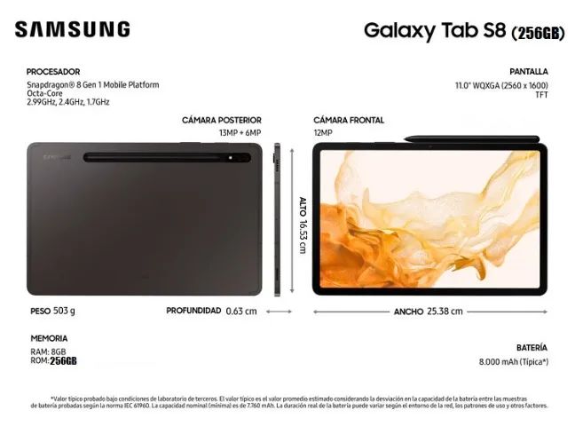 Samsung Tab S8 5G 8GB 256GB   - Foto 2