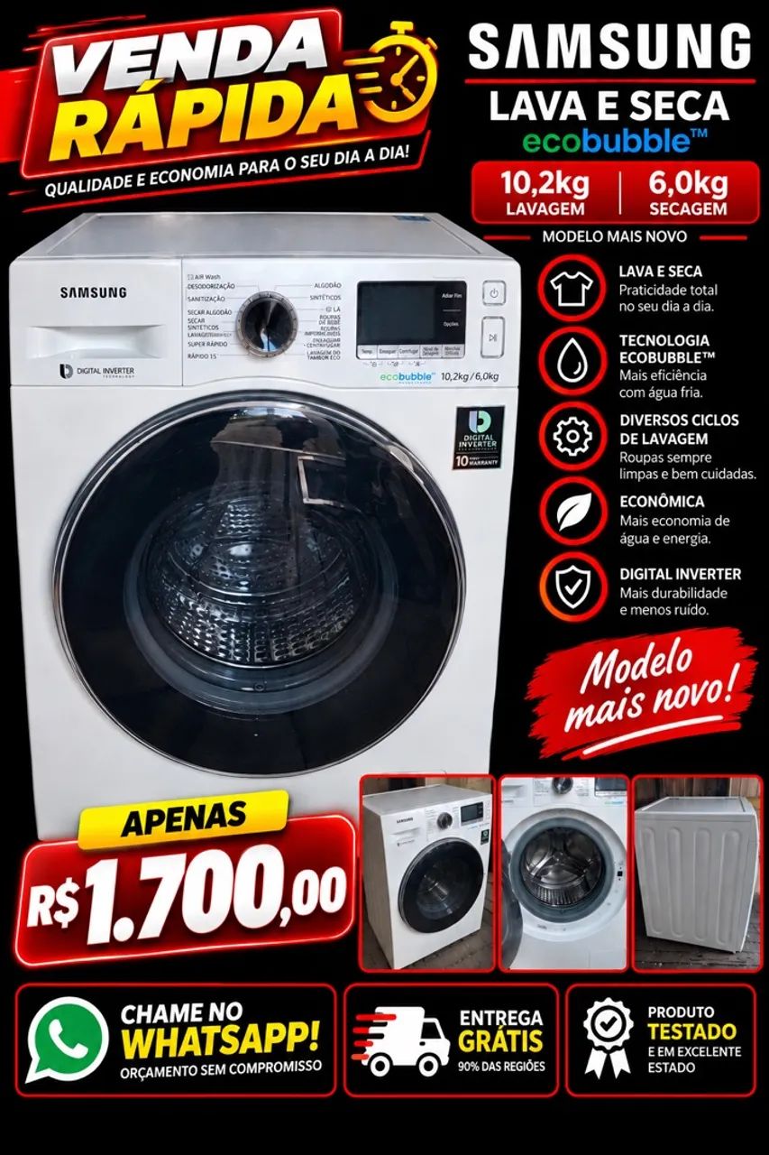 Lava e seca Samsung