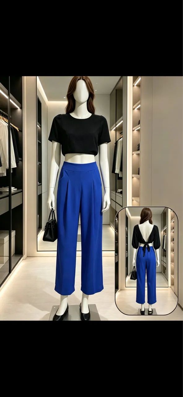 Calça pantalona e blusa nova
