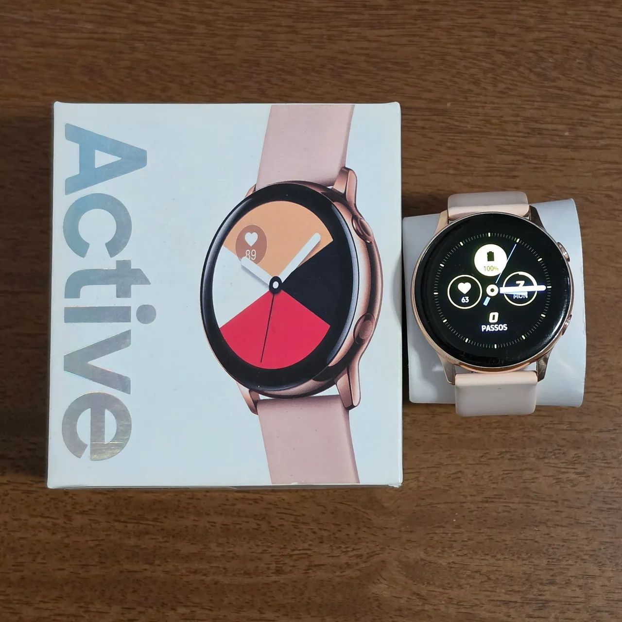 Smartwatch Samsung Galaxy Watch Active 40mm Rose Gold GPS com Caixa
