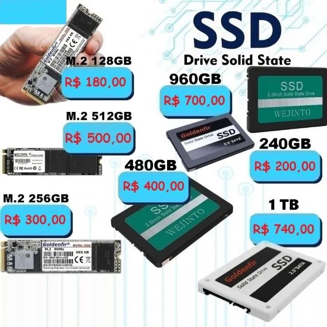 SSD 128GB 240GB 480GB 960GB 1TB Novos Lacrados !