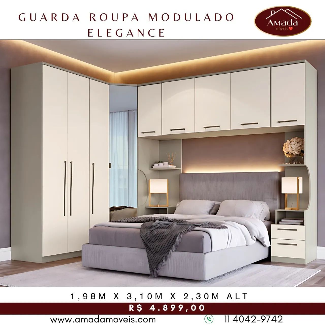 Guarda roupa modulado Elegance casal , à pronta entrega 
