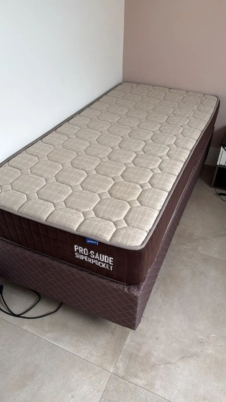Cama + Colchão Solteiro Ortobom