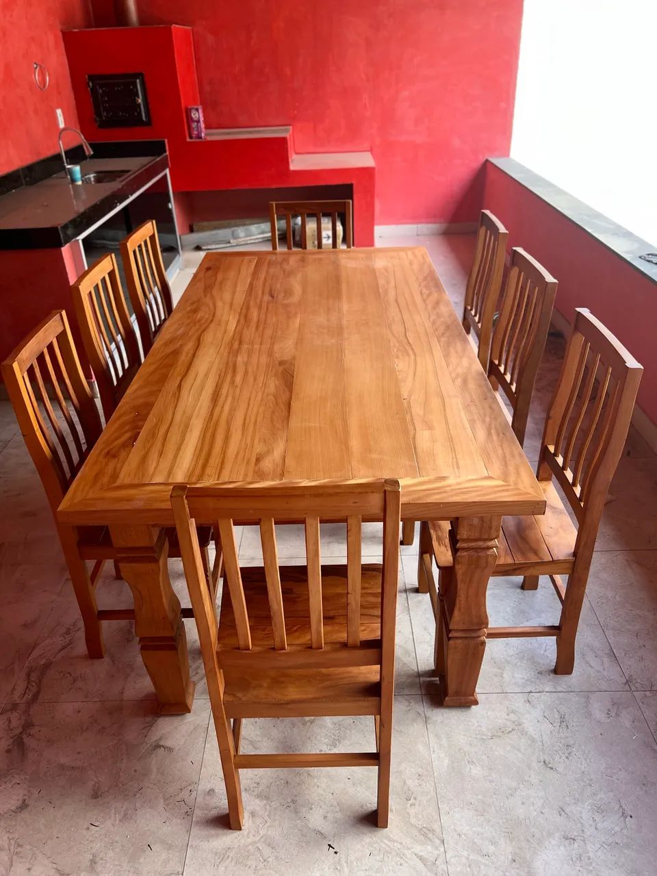 Jogo de mesa com 8 cadeiras - Foto 4